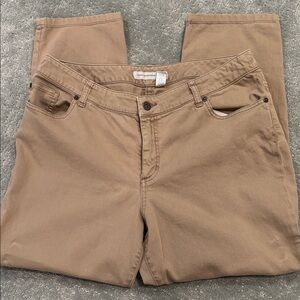 Chico's Ladies  Platinum Denim Ultimate Fit Khaki Jean Pant SZ3 /XL/16